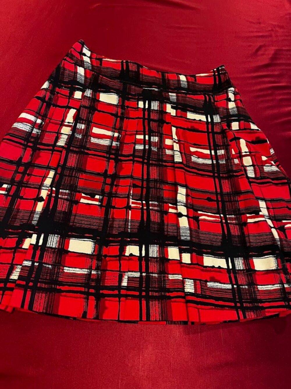New York & Co. Lined Cotton Pleated Skirt Size 8